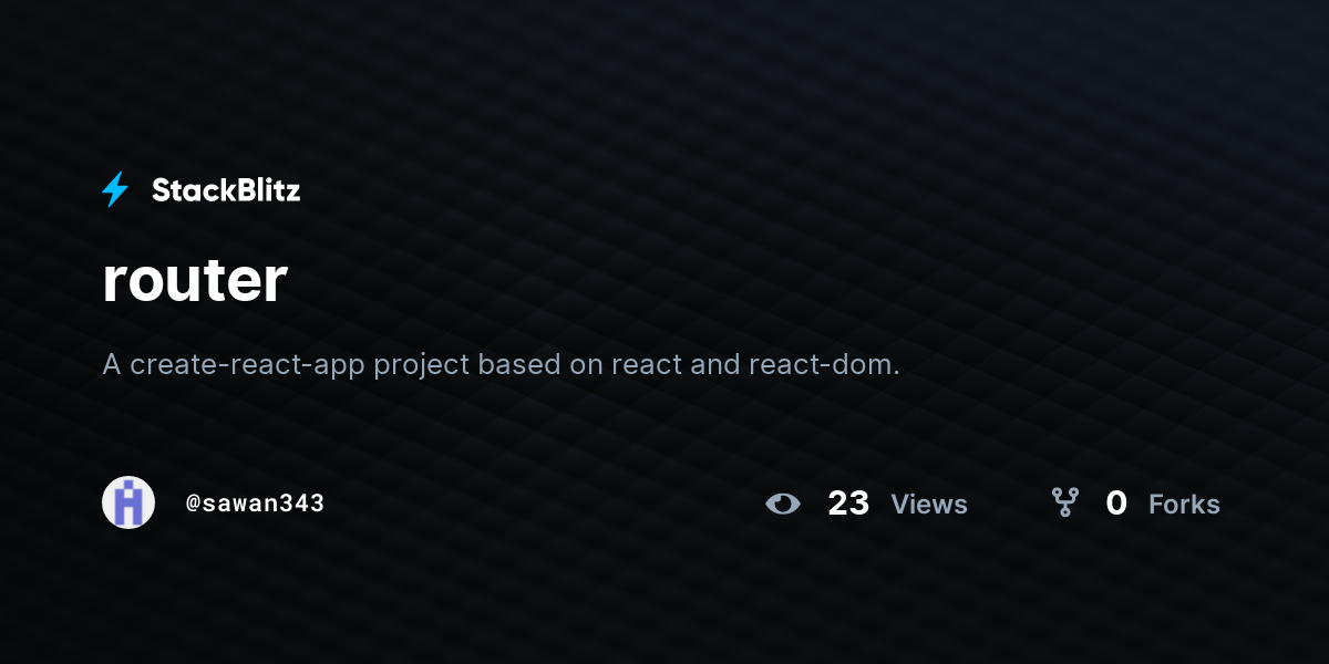 router - StackBlitz