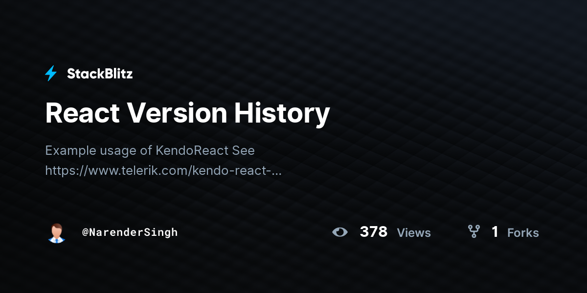 React version history stackblitz