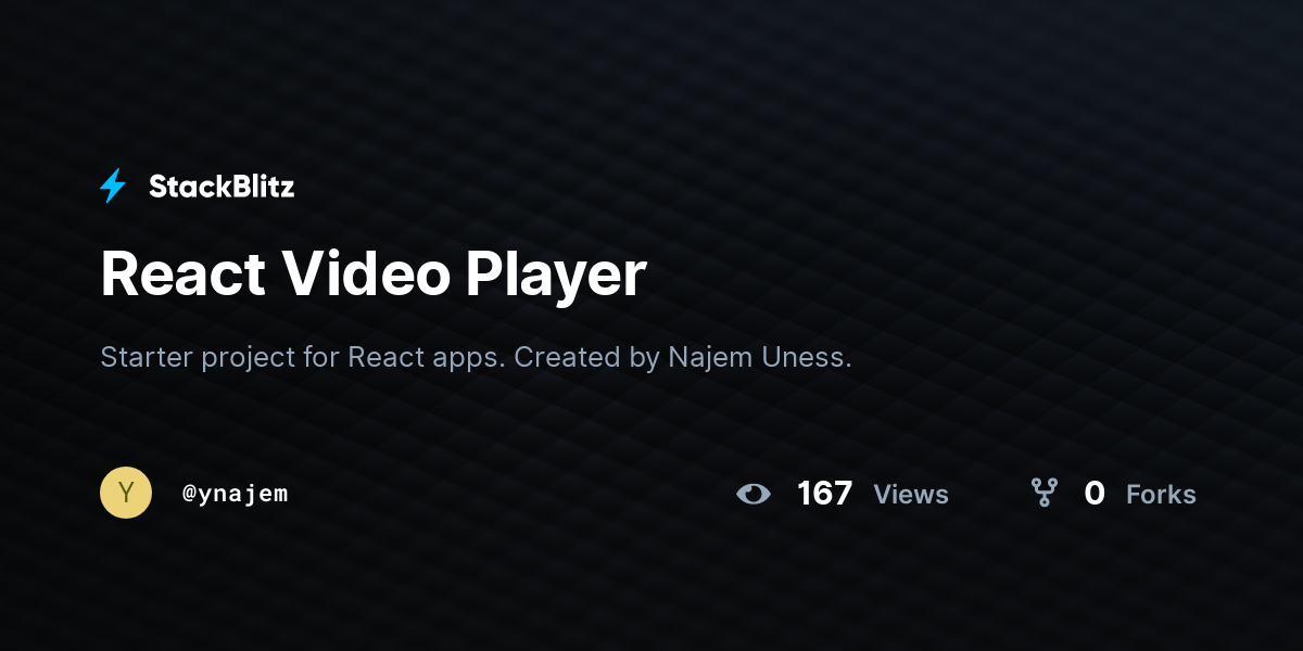 React Video Player - StackBlitz