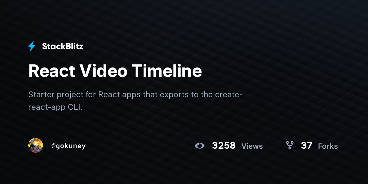 React Video Timeline - StackBlitz