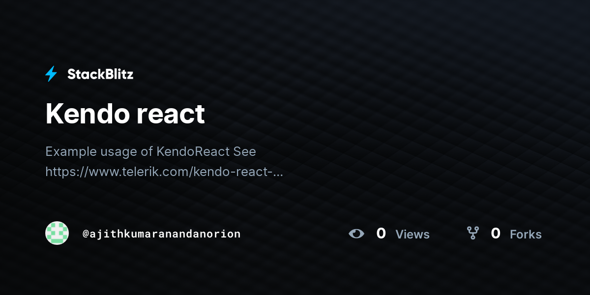 Kendo react - StackBlitz