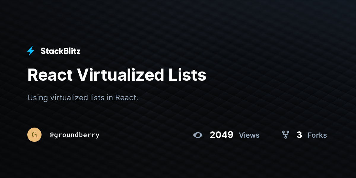 React Virtualized Lists - StackBlitz