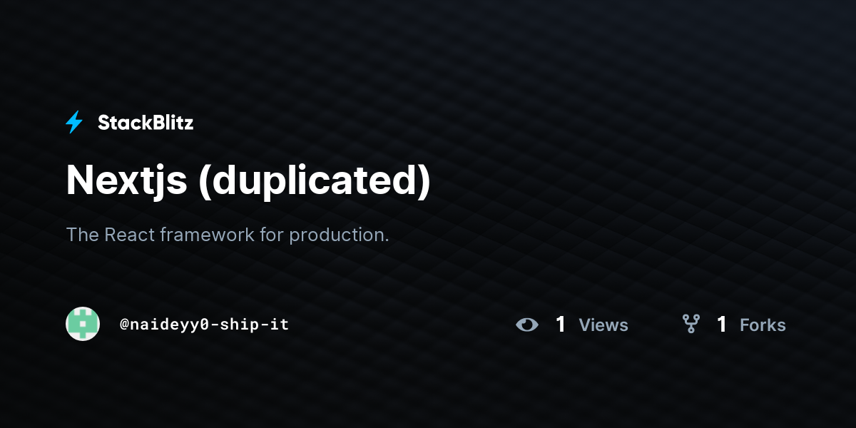 Nextjs (duplicated) - StackBlitz