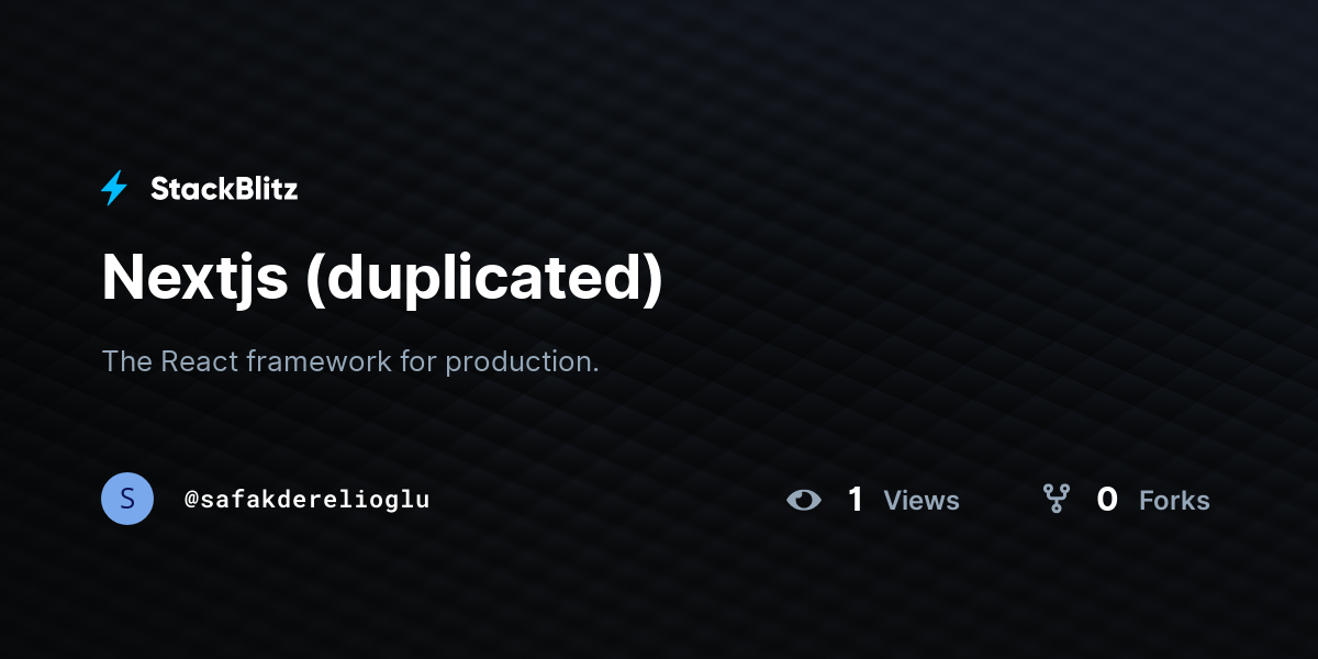 Nextjs (duplicated) - StackBlitz