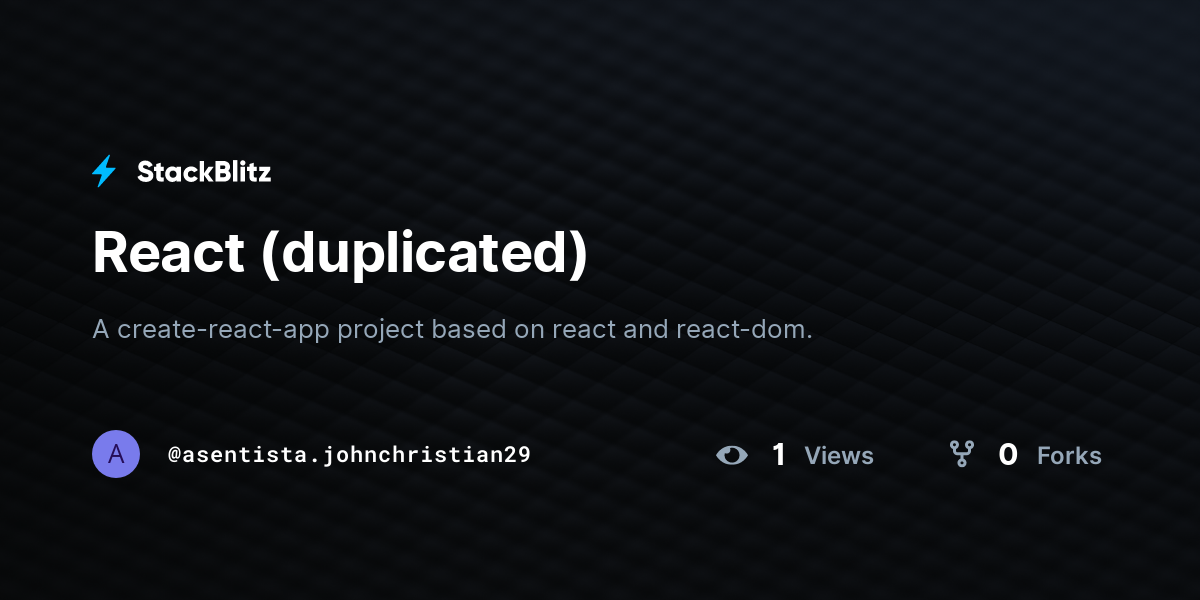 React (duplicated) - StackBlitz