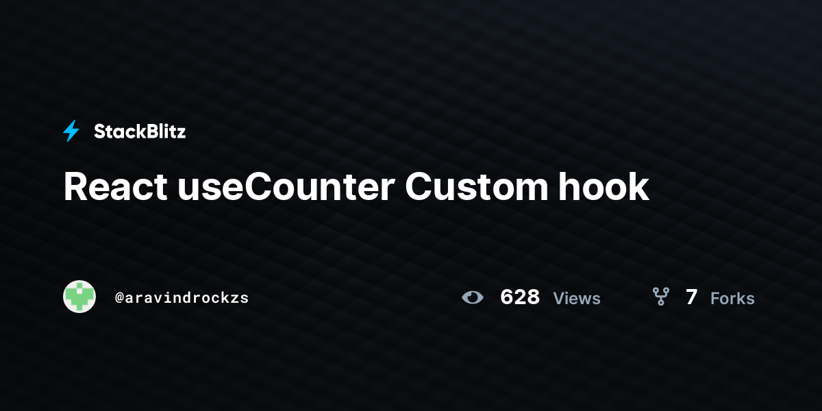 React useCounter Custom hook - StackBlitz