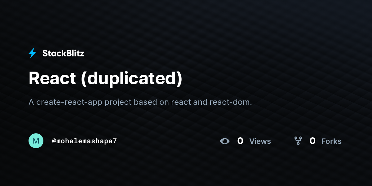 React (duplicated) - StackBlitz