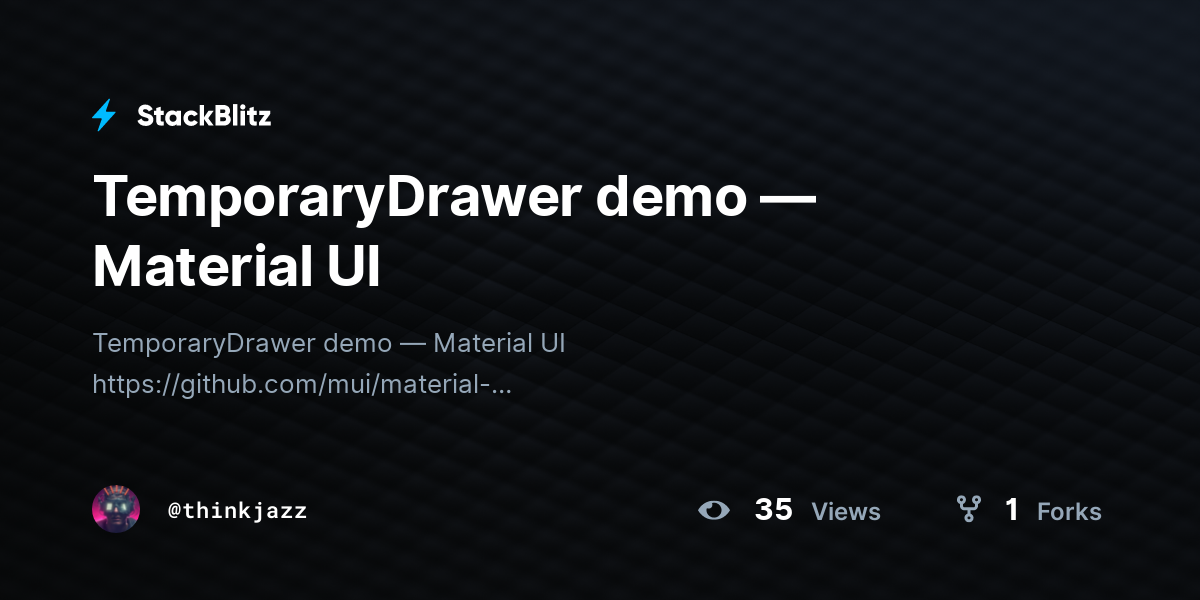 TemporaryDrawer demo — Material UI - StackBlitz