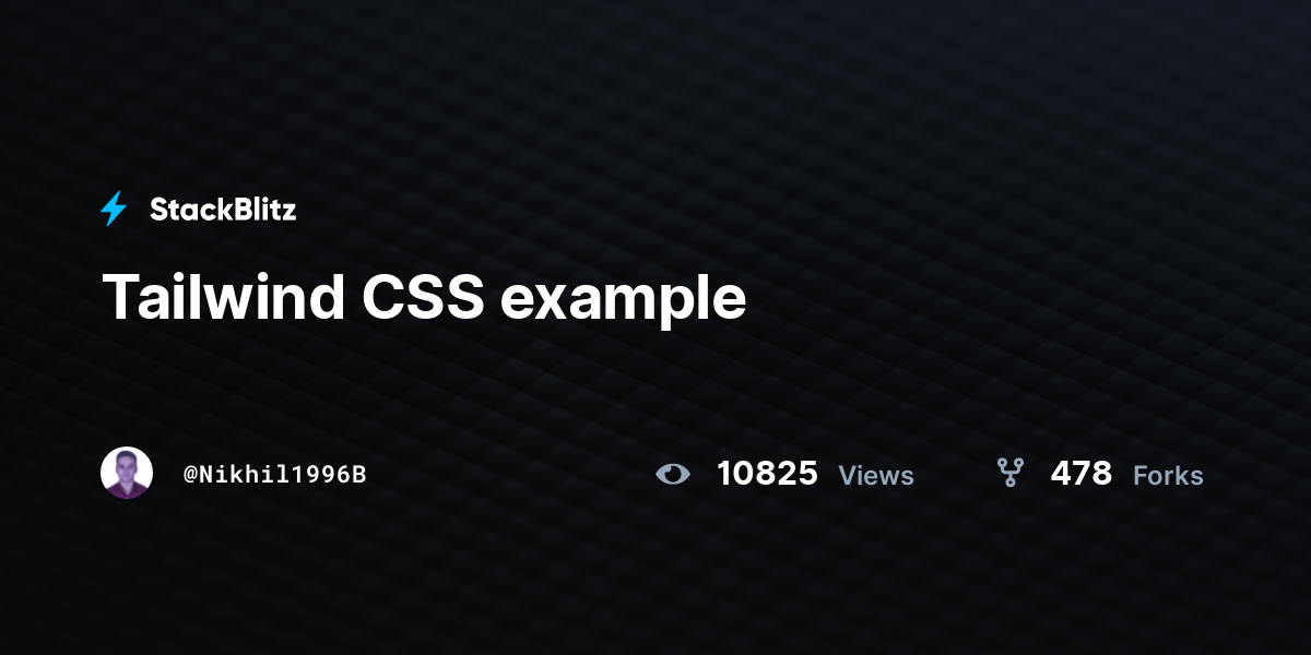 Tailwind CSS example - StackBlitz