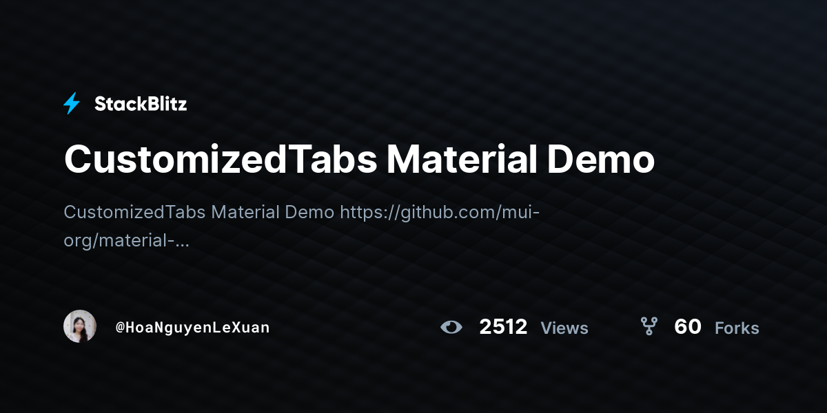 CustomizedTabs Material Demo - StackBlitz