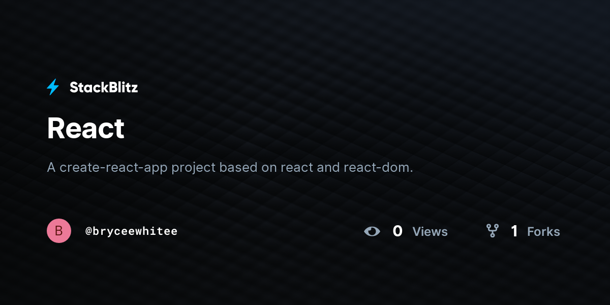 React - StackBlitz