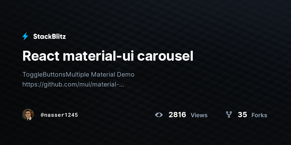 React material-ui carousel - StackBlitz