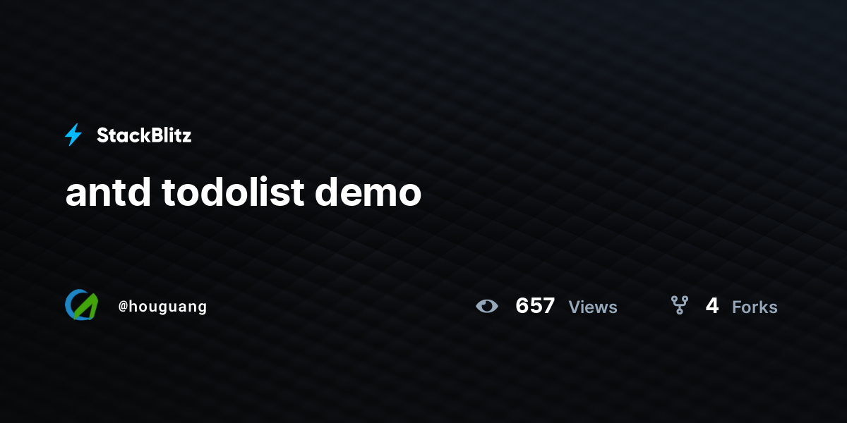 antd todolist demo - StackBlitz
