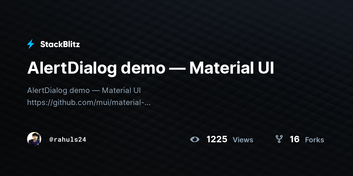 AlertDialog demo — Material UI - StackBlitz
