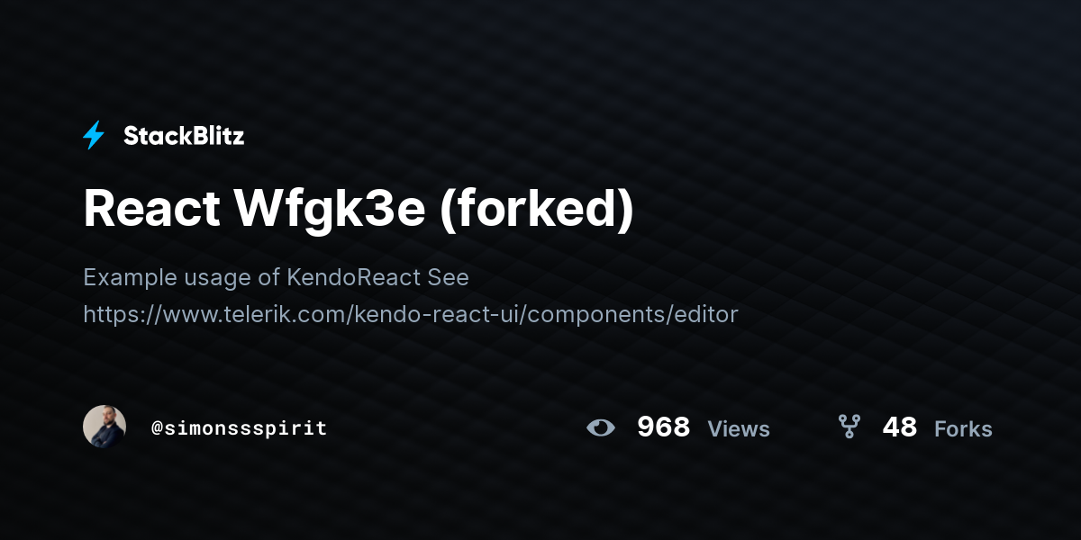 React Wfgk3e (forked) - StackBlitz