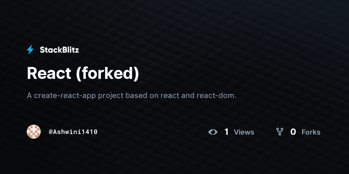 React (forked) - StackBlitz