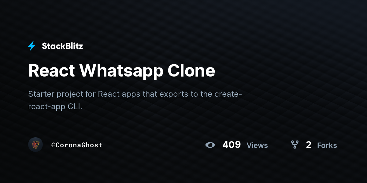 React Whatsapp Clone - StackBlitz