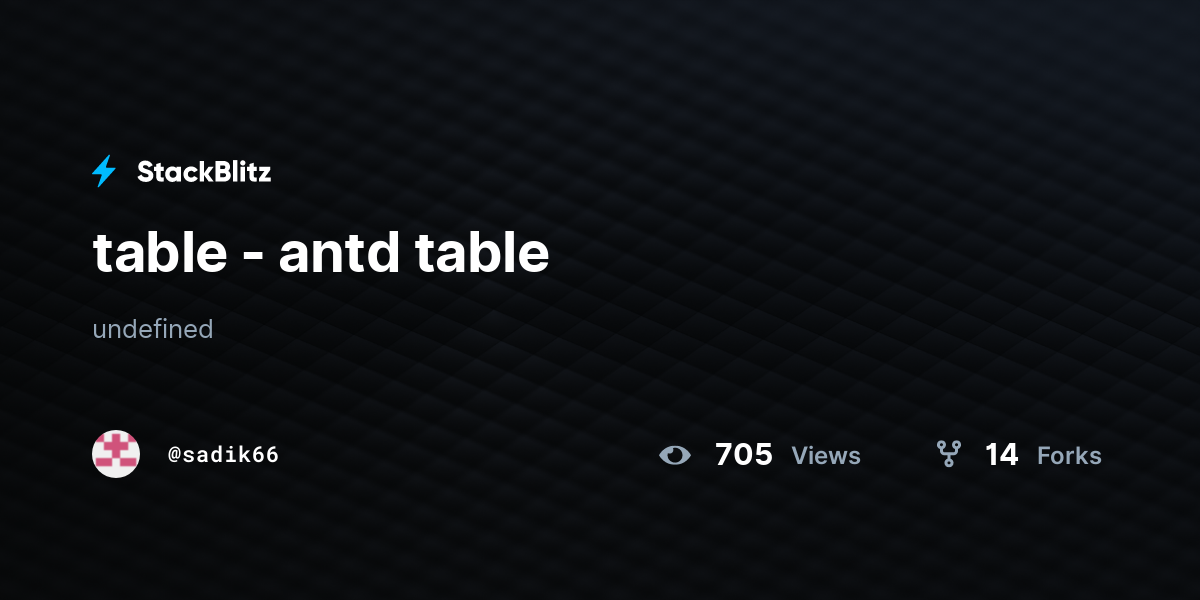 table - antd table - StackBlitz