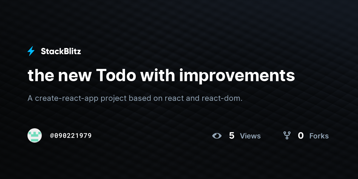 the new Todo with improvements - StackBlitz