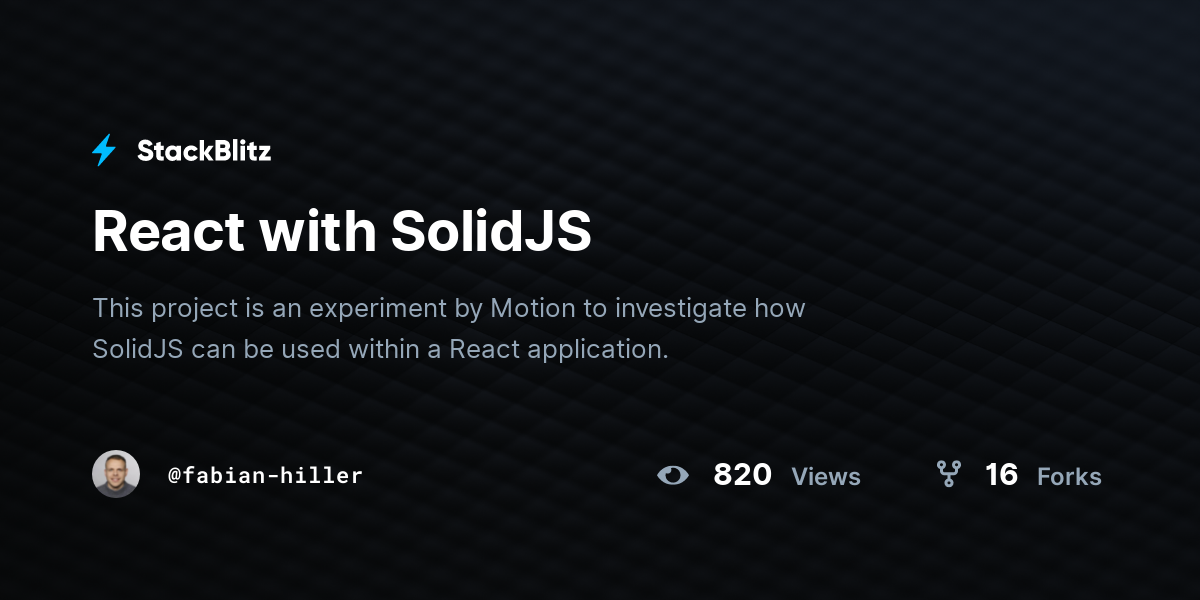 React with SolidJS - StackBlitz