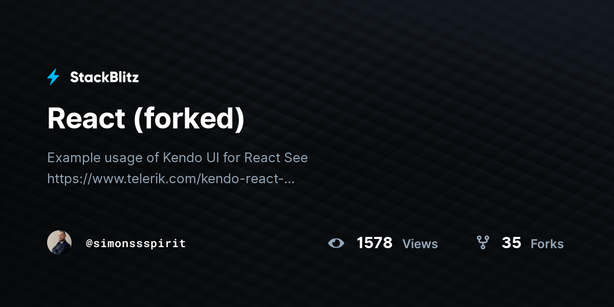 React (forked) - StackBlitz