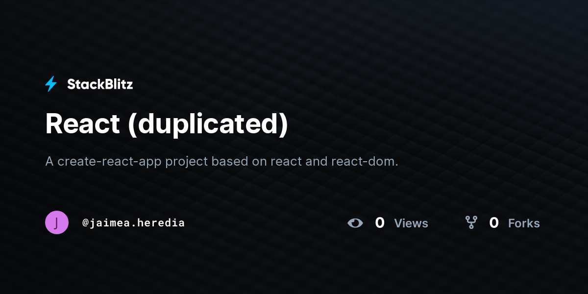 React (duplicated) - StackBlitz