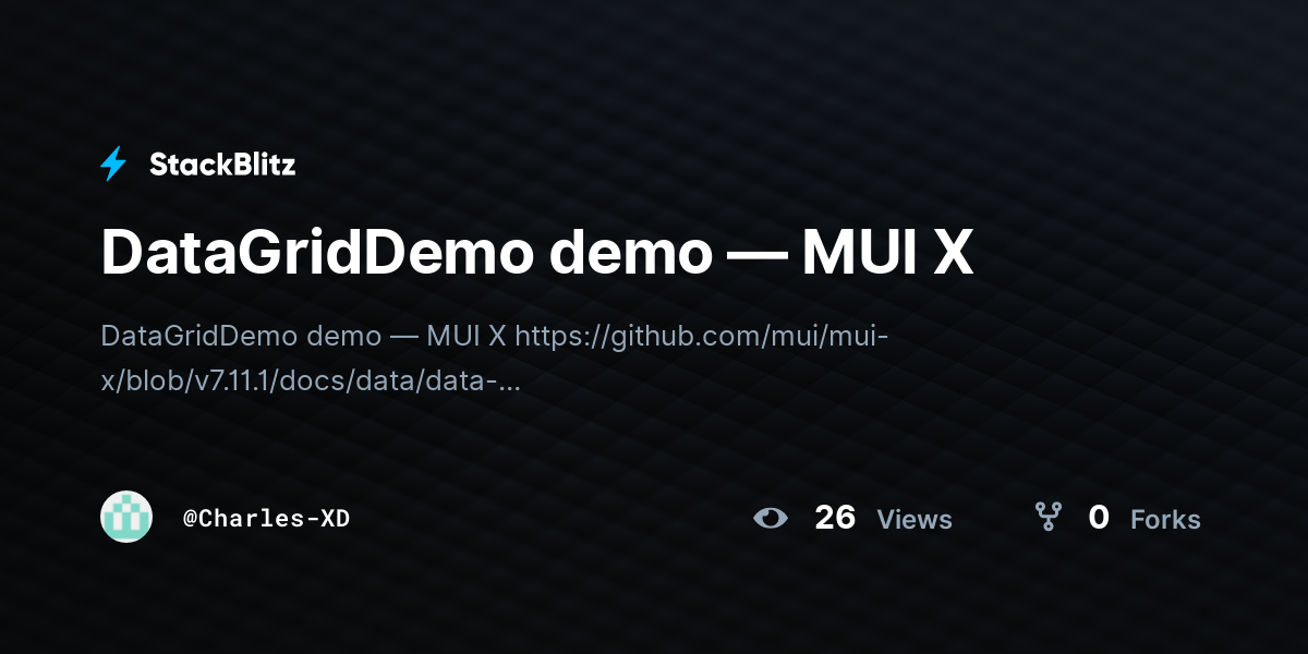 DataGridDemo demo — MUI X - StackBlitz