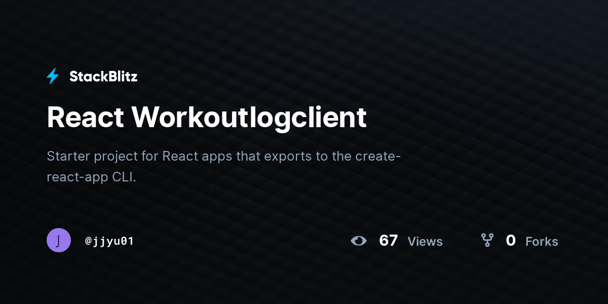 React Workoutlogclient - StackBlitz