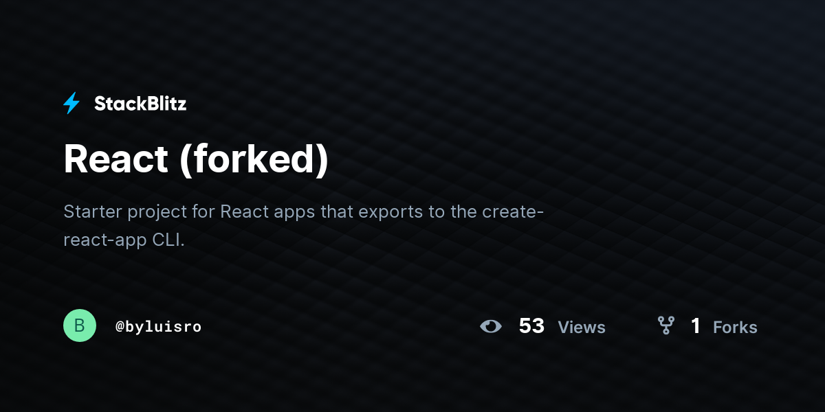 React (forked) - StackBlitz