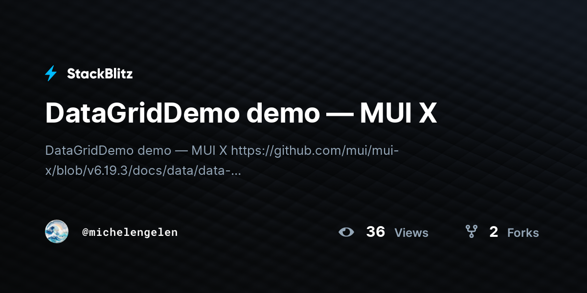DataGridDemo demo — MUI X - StackBlitz