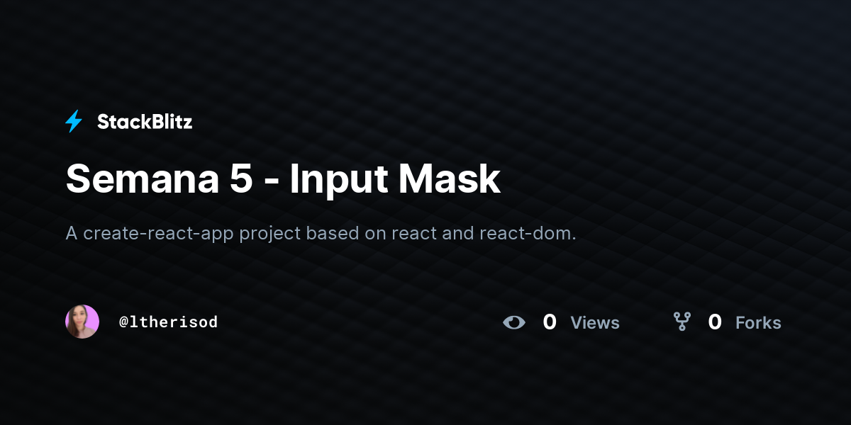 Semana 5 - Input Mask - StackBlitz