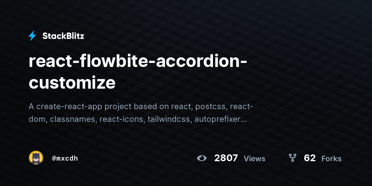 reactflowbiteaccordioncustomize StackBlitz