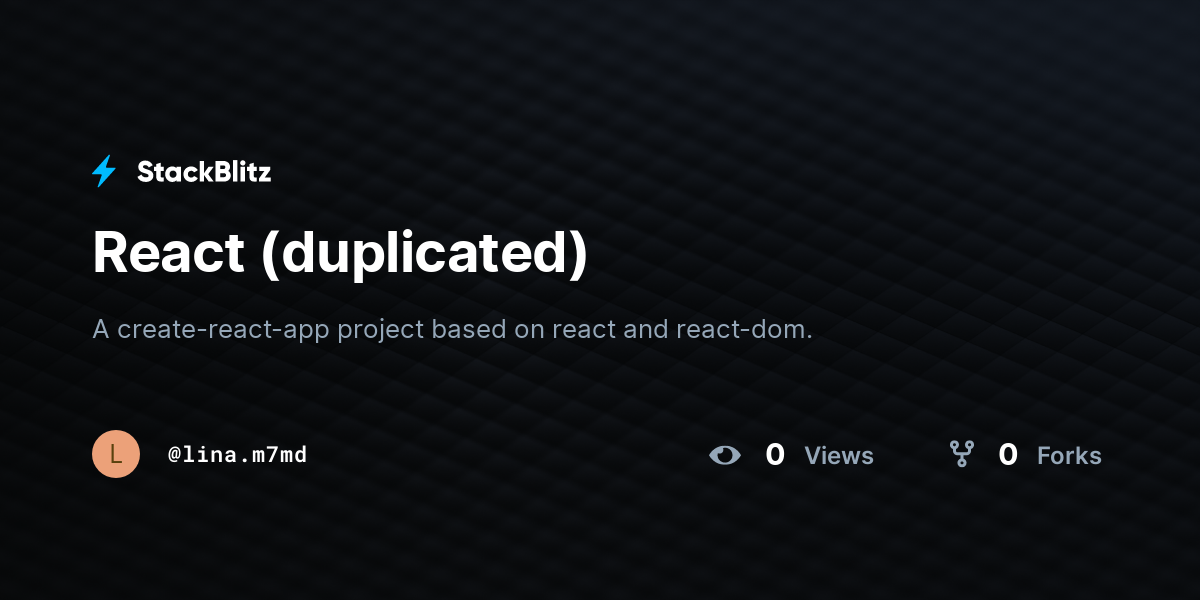 React (duplicated) - StackBlitz