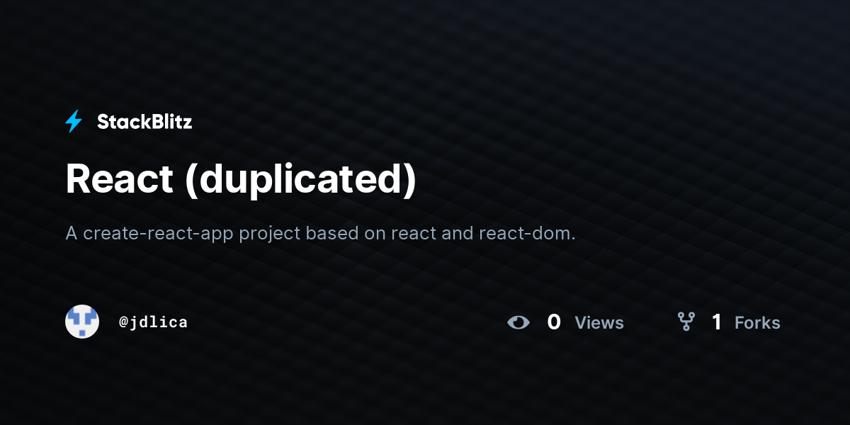 React (duplicated) - StackBlitz