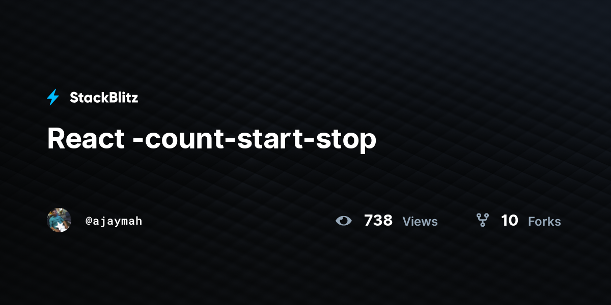 React -count-start-stop - StackBlitz