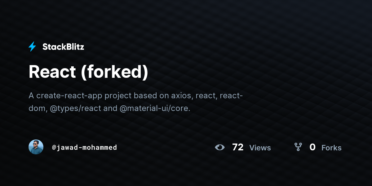 React (forked) - StackBlitz