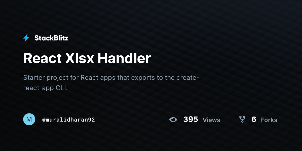 React Xlsx Handler - StackBlitz