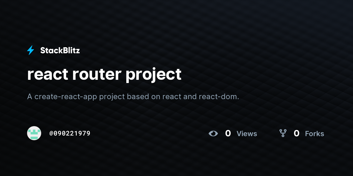 react router project - StackBlitz