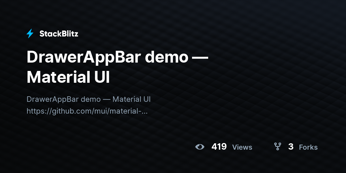 DrawerAppBar demo — Material UI - StackBlitz