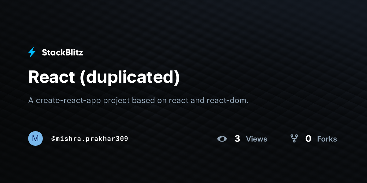React (duplicated) - StackBlitz