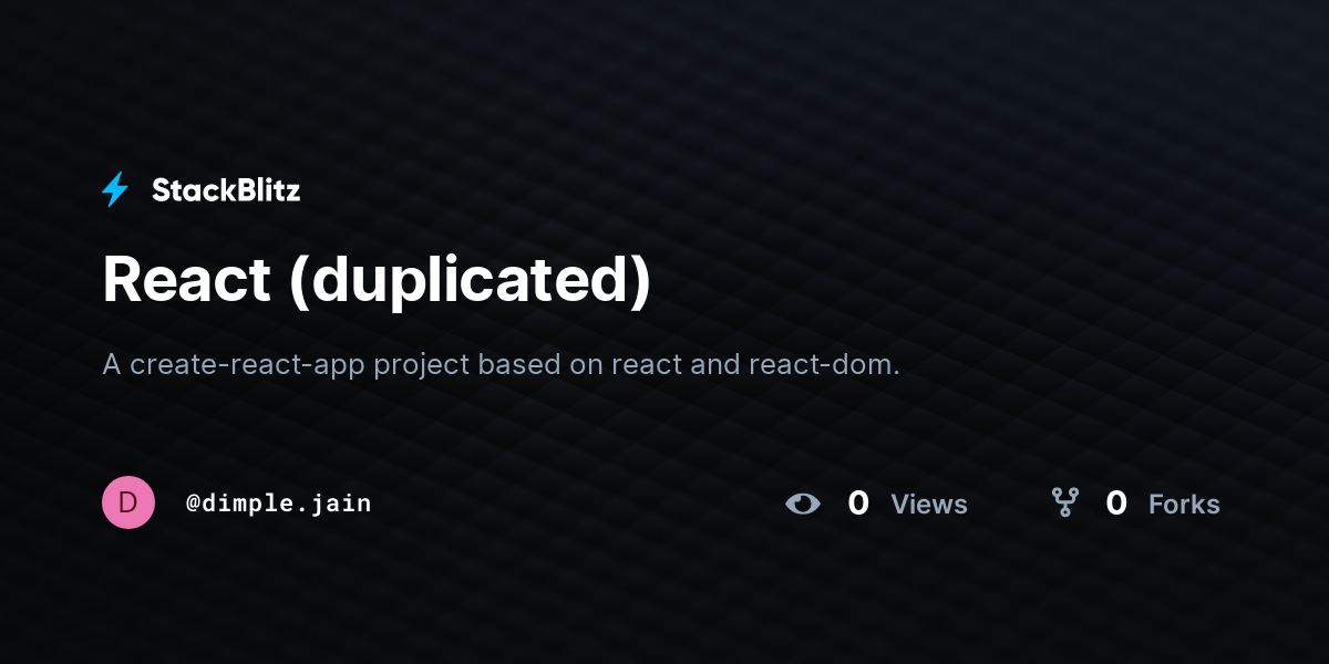 React (duplicated) - StackBlitz