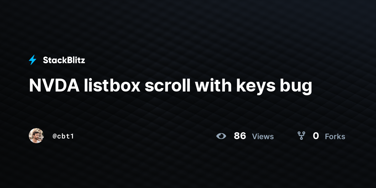 NVDA listbox scroll with keys bug - StackBlitz