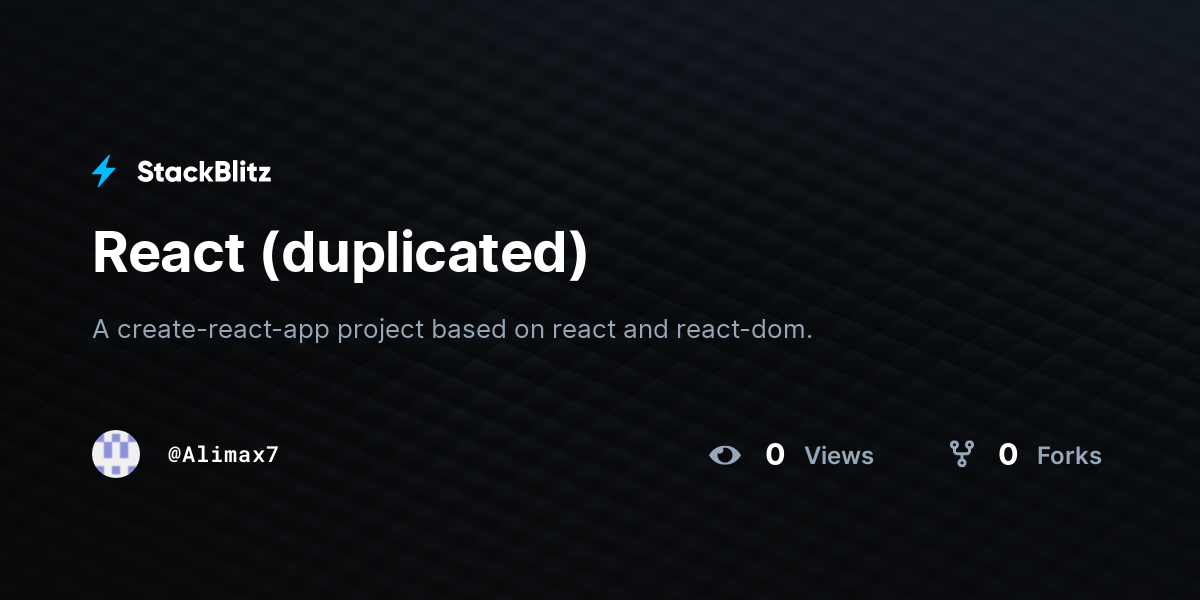 React (duplicated) - StackBlitz