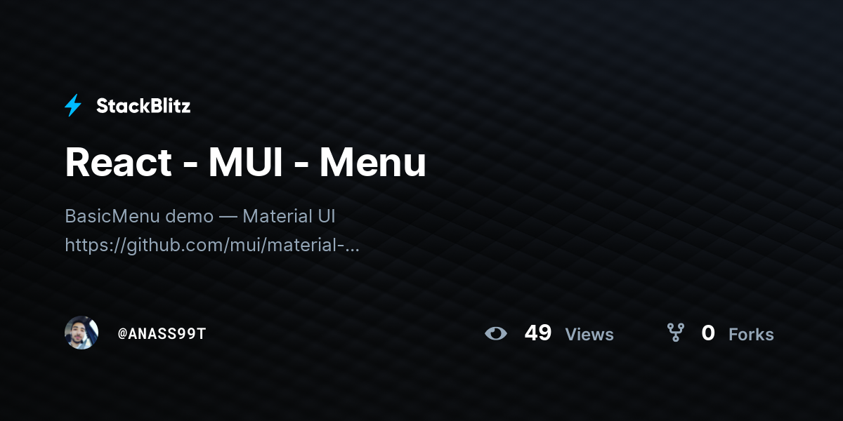 React - MUI - Menu - StackBlitz