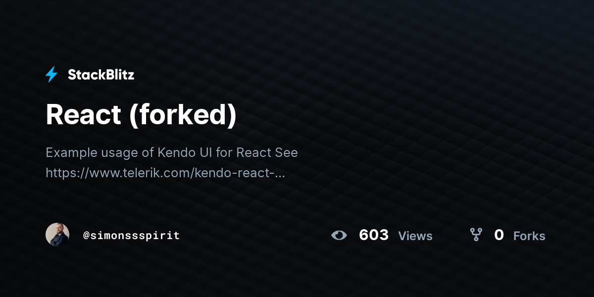 React (forked) - StackBlitz
