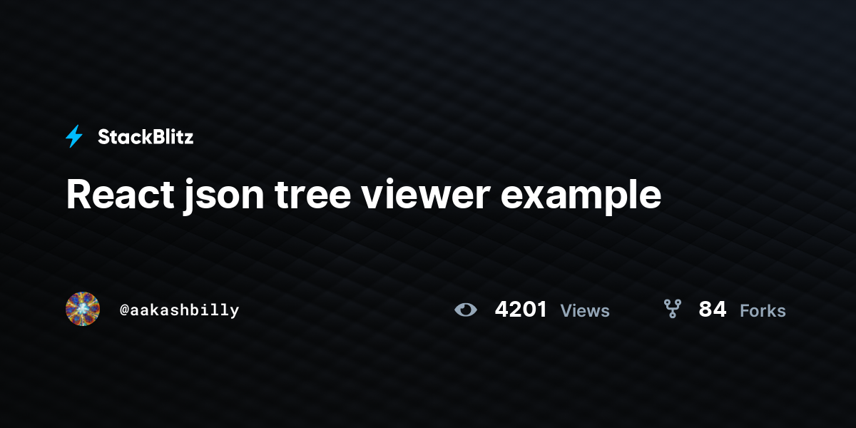 React json tree viewer example - StackBlitz