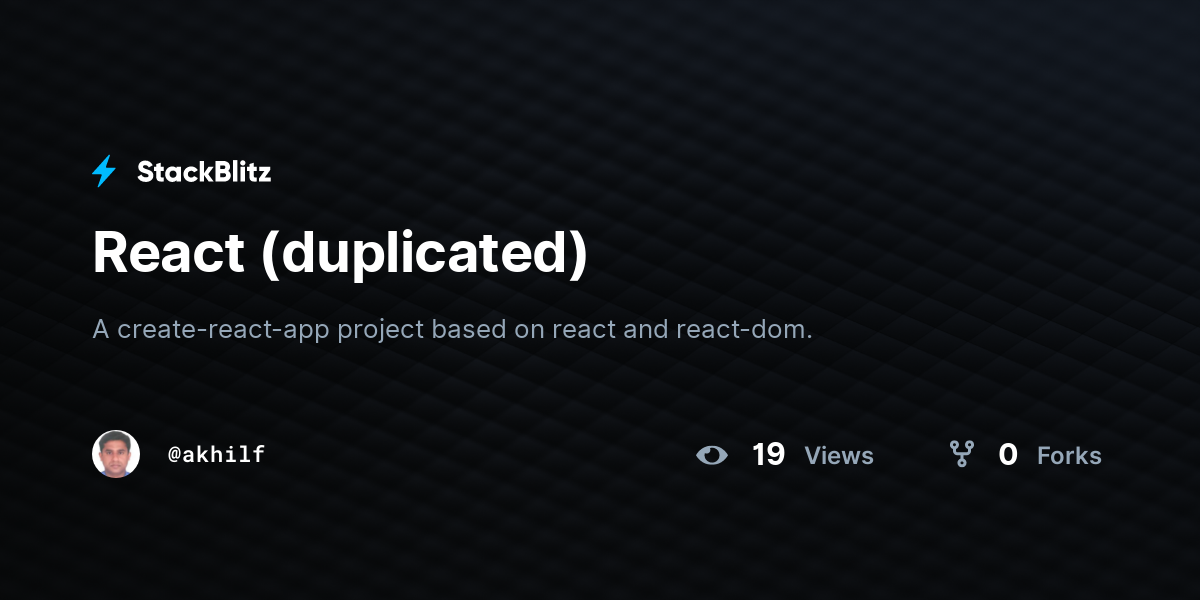React (duplicated) - StackBlitz