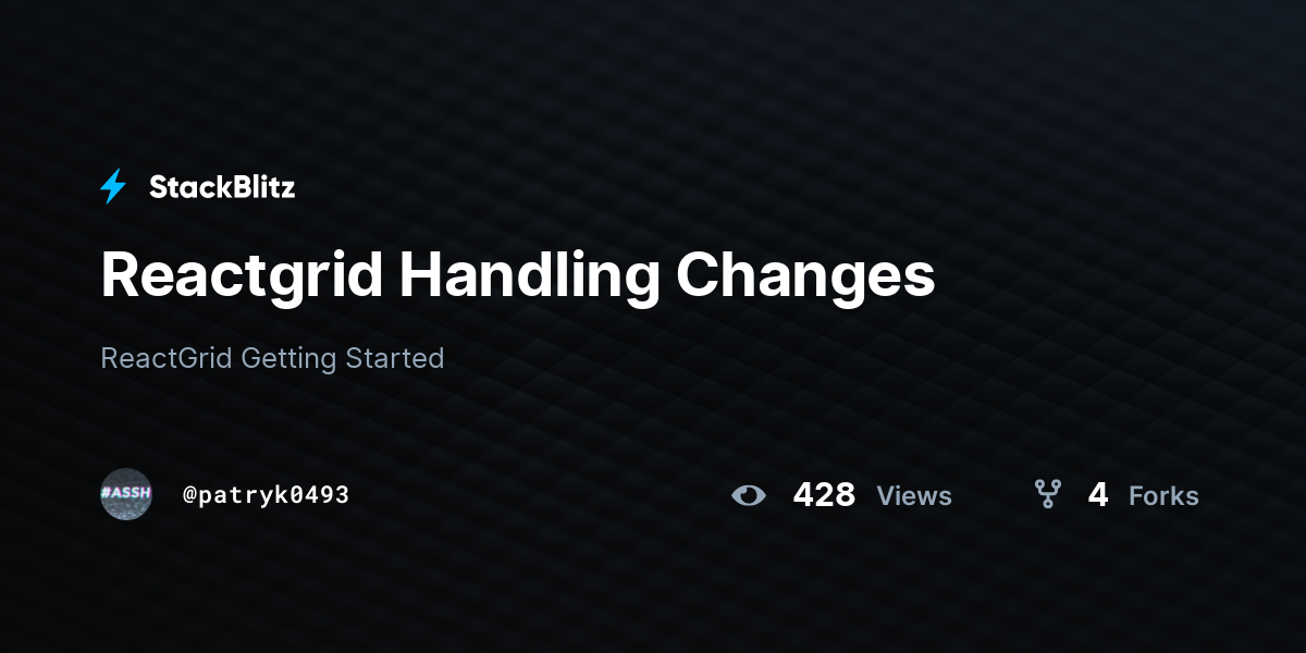 Reactgrid Handling Changes - StackBlitz