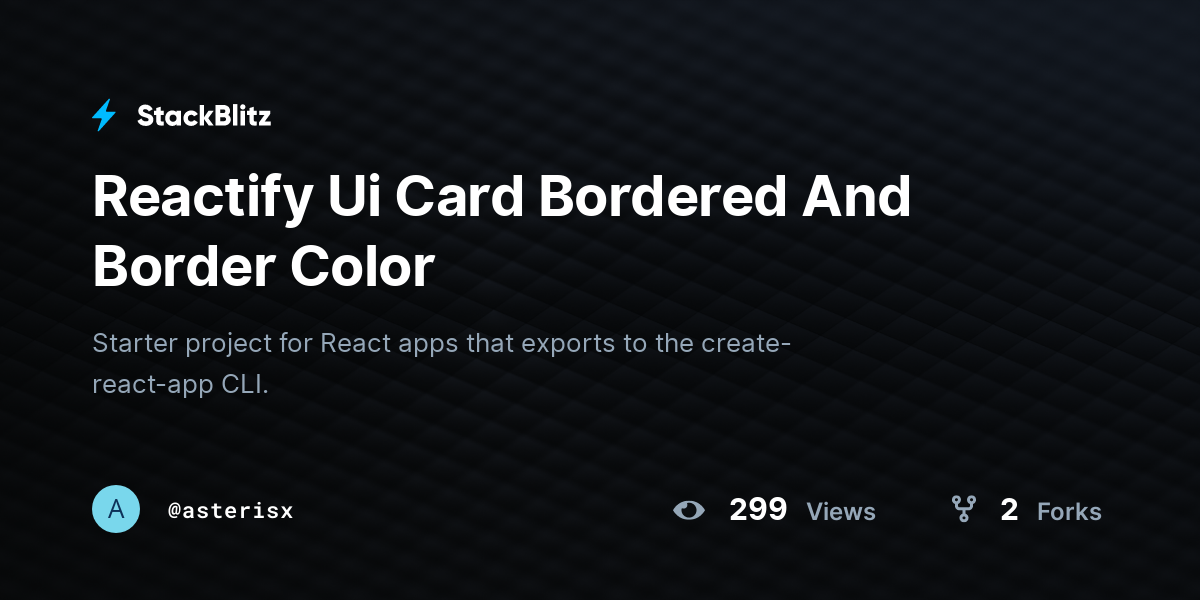 Reactify Ui Card Bordered And Border Color - StackBlitz