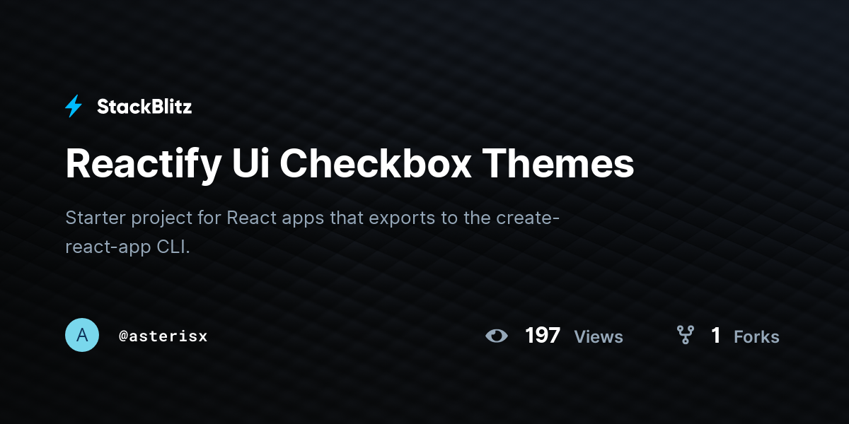Reactify Ui Checkbox Themes - StackBlitz